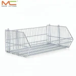 supermarket stacking wire basket, collapsible wire display basket