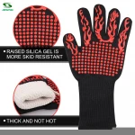 SUSNHINE Resistant Oven Cooking Mitt Baking Silicone Barbecue Grill Gloves