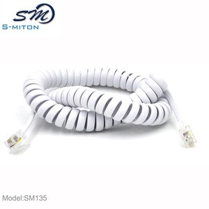 Telephone Coiled Cord RJ9 4Pin Spiral Cable