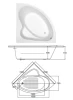 Tercet 5 ft. Corner Drop-in Center Drain Soaking Tub in White DM-653