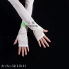 The bride preferred dream pure white 100% filament silk wedding gloves edged with lace