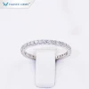 Tianyu customized 14k/18k white gold ring 1.5mm small moissanite  shared prong setting engagement matching band for lady