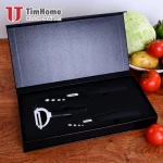 Timhome ceramic knife set 35 +peeler sharp black blade paring knife in EVA gift box