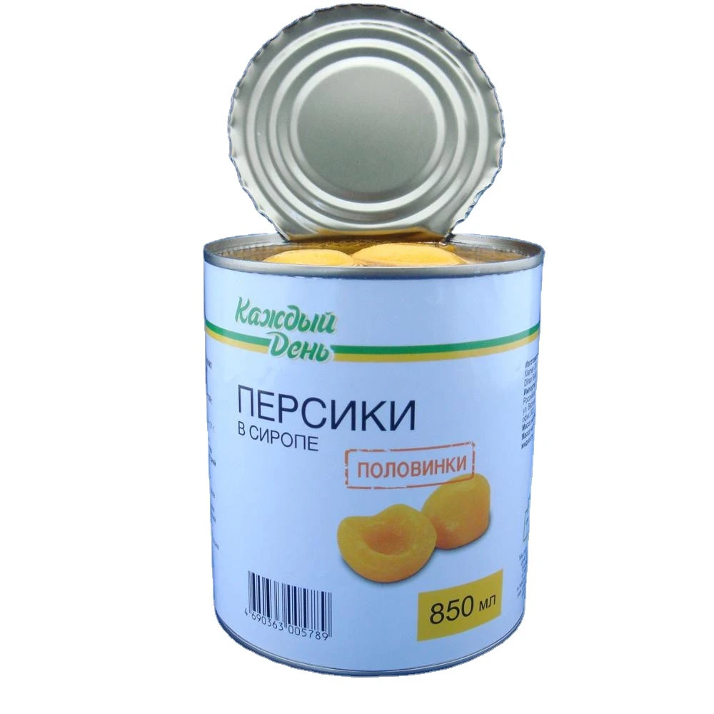 Tined fruit syrup brands canned yellow peaches 820g