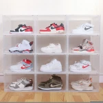 tl5688 clear plastic storage bin closet shoe organizer container store dropfront shoe box