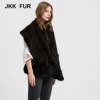 Top Quality Luxury Real Mink Fur Cape Thick Knitted Poncho Winter Warm Shawl