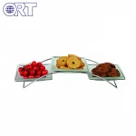 Transparent clear glass dinner snack plate sets dinnerware
