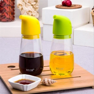Transparent Glass Kitchen Liquid Seasoning Storage Bottles Simple leak-proof oil Vinegar Bottle