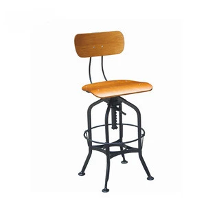 Triumph plywood swivel Antique metal bar stools industrial / Vintage Toledo Metal High Bar chairs