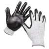UHMWPE fiber Anti cut Level 5 Cut Resistant Nitrile Coated Cut Proof Gloves for Woodworking Glass Construction kitchen gloves