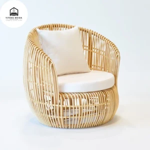 UV Resistant   durable courtyard  waterproof sofa set  rattan frame Hot-selling Scandinavian style armchair