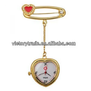 V-NW16 Wholesale quartz metal nurse watch with diamonds nursing pocket watch