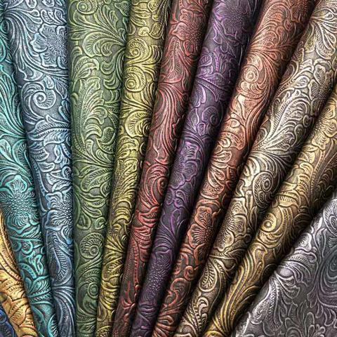 Vintage Embossed Pattern PVC Synthetic Leather For Decorative Packaging Diy