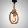 Vintage Retro Hemp Rope Pendant Lights Loft Industrial Hanging Lamp for Living Room Kitchen Luminaire Home Decor Pendant Lamp