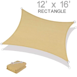 100% Virgin HDPE  UV  Resistant  Retractable  Sunshade Sail Canopy  for Patio Garden Outdoor Facility and Activities