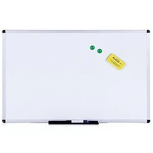 Viz-pro Magnetic and non magnetic Dry Erase whiteboard Board, 48 X 36 Inches, Silver Aluminium Frame
