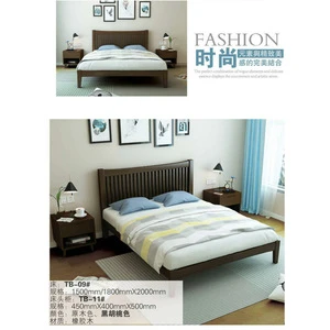 Walnutcolor Bed Solid Timber Wood Material And Home Furniture General Timber Wood Modern Walnutcolor Bedroom Sets