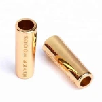 Water Proof Bikini Lace Aglet Gold Custom Metal Cord End Stopper For Swimwear