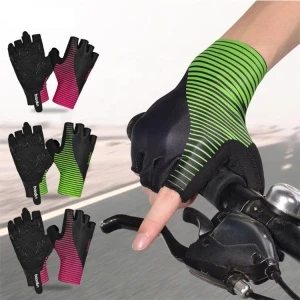 Weihai Custom Durable Windproof Fingerless Racing cycling gloves men