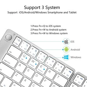 White Black Portable Mini Bluetooth Keyboard for smartphone pad