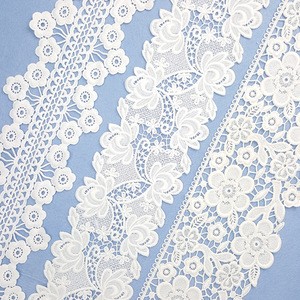 White lace fabric water soluble milk silk embroidery lace trimmings