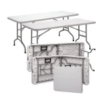 white portable outdoor table plastic dining bbq picnic camping folding table for events