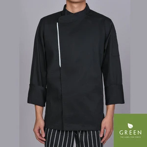 [WHOLESALE] Basil Black Chef Jacket Long Sleeve, Chef Coat, Restaurant and Hotel Uniform