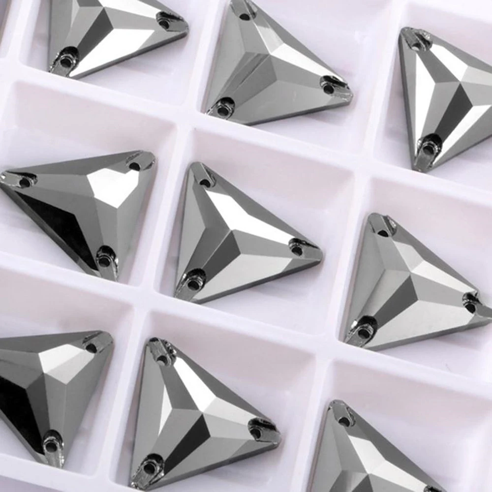 Wholesale Best Quality Triangle shape Sew On Stone Crystal Flat Back Rhinestone For Dress