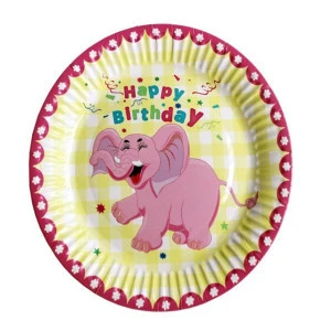 Wholesale cartoon Elephant princess cute pattern food grade  unbreakable paper plates
