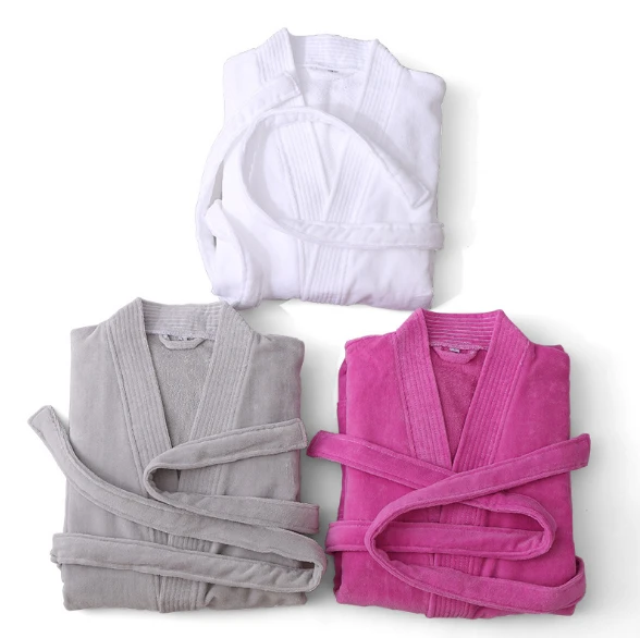 Wholesale 100 cotton Skin Care multi color velour best quality of hotel bathrobe