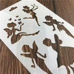 Wholesale Custom 0.25mm Plastic PET Stencil Butterfly Girl  hollowed out template cake baking sugar sifter graffiti DIY