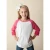 Import Wholesale Custom Blank Girls Baseball T Shirts 3/4 Sleeve Kids Ruffle Raglan Shirt from China
