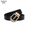 Wholesale custom classic jean mens leather belt with revisable buckles