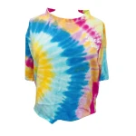 Wholesale custom women blouse top short sleeve couple tie dye t shirt
