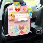 Wholesale Cute Backseat Car Organizer Kick Mats Back Seat Storage Bag With Cartoon Storage Pockets Seat Back Protector
