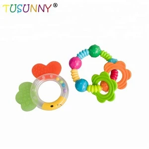 Wholesale Funny New Rattle BPA Free Silicone Teething Rattle Toy Baby Rattle