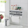 Wholesale good quality kitchen storage holder  for cling film with cutting kitchen paper roll holder
