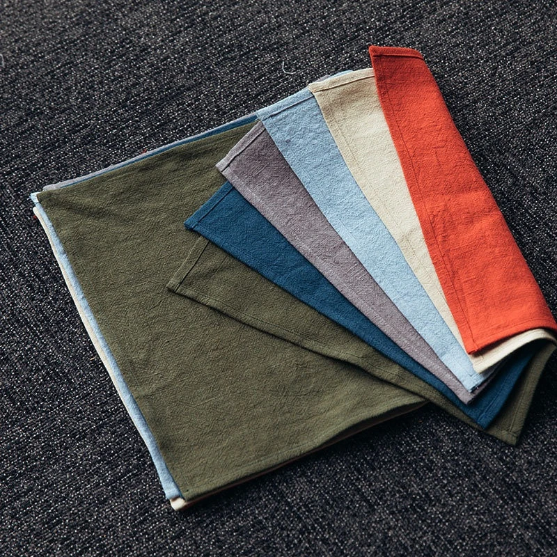 Wholesale hot selling promotional cotton linen blend solid color kitchen tea towel
