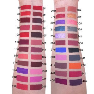 Wholesale make your own private label matte metallic cosmetic lipstick 46 Colors