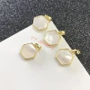 Wholesale Natural white color Abalone Shell Simple Hexagon shape Pendant Charm For Jewelry DIY For Necklace