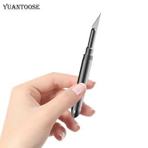 Wholesale New Mini Black Aluminum Carving Handicraft Pocket Knife