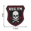 Wholesale OEM accept custom logo laser cut skull embroidery patch for garment accessories