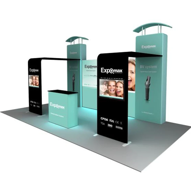 Wholesale portable floor stand custom graphic standard size square shape promotion trade show event booth 3x3 exhibition display