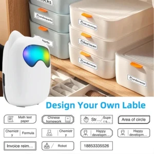 Wholesale Portable Mini Thermal Printer Printer Bluetooth For Childrens Gift With LED Color Light