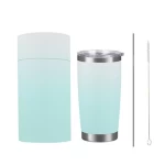 Wholesale Powder Coated 20 oz Double Wall Stainless Steel Vacuum Tumbler Cups with Sliding Lid