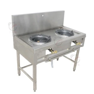 Wholesale Restaurant Heavy Duty Commercial Cooking Stainless Steel Double Burner Gas Stove