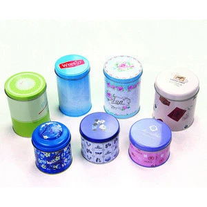 Wholesale round metal airtight storage packaging tea canisters tin cans
