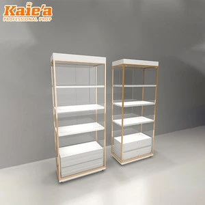 Wholesale simple design frameless wood and glass display showcase display cabinet