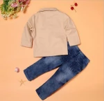 Wholesale Wholesale 3pcs suit of kids boys clothes set,children's boutique clothing coat shirts and jeans