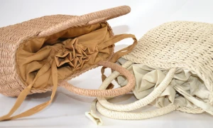 Wholesale Woman Leisure New Paper Weave Solid Colour Hand Basket Bag